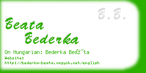 beata bederka business card